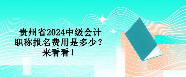 贵州省2024中级会计职称报名费用是多少？来看看！