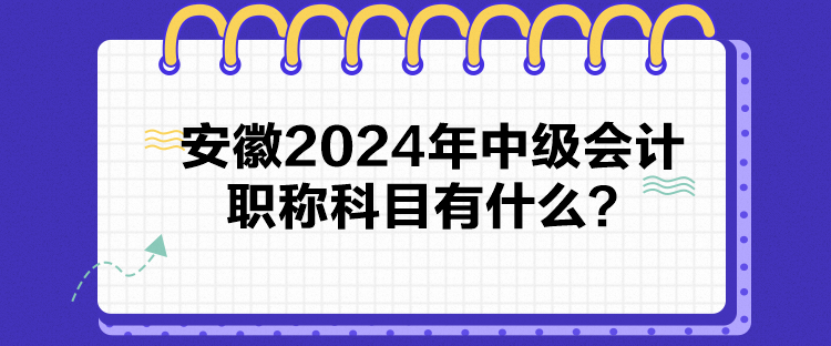 安徽2024年中级会计职称科目有什么？