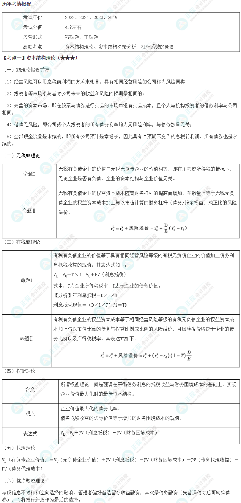 2024年注会《财务成本管理》第8章高频考点1