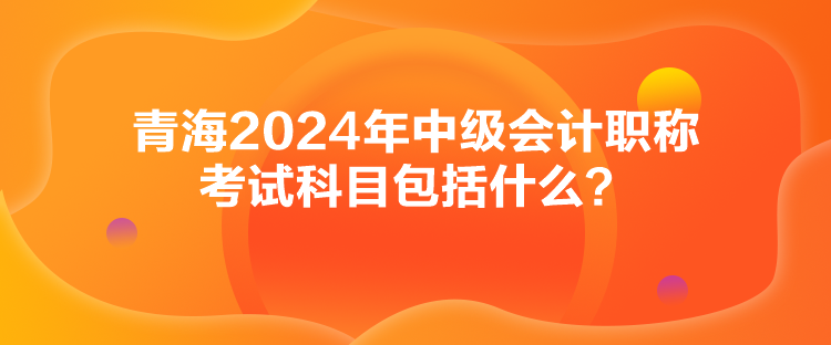 青海2024年中级会计职称考试科目包括什么？