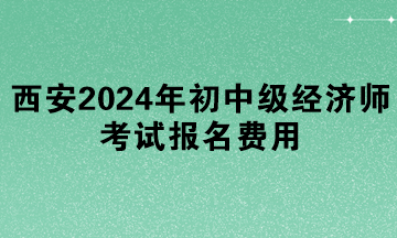 西安2024年初中级经济师考试报名费用