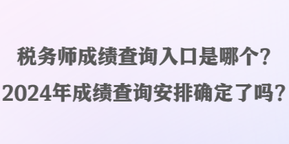 税务师成绩查询入口是哪个？2024年成绩查询安排确定了吗？