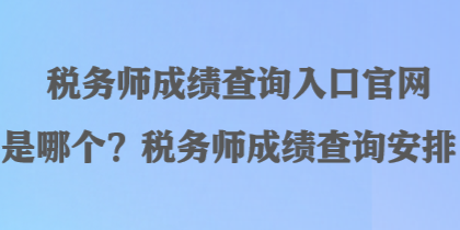 税务师成绩查询入口官网是哪个？税务师成绩查询安排