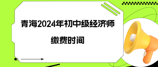 青海2024年初中级经济师缴费时间