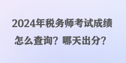 2024年税务师考试成绩怎么查询？哪天出分？