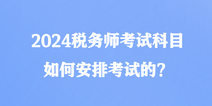 2024税务师考试科目如何安排考试的？