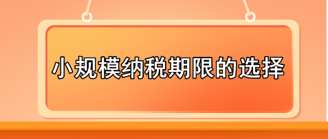 小规模纳税期限的选择