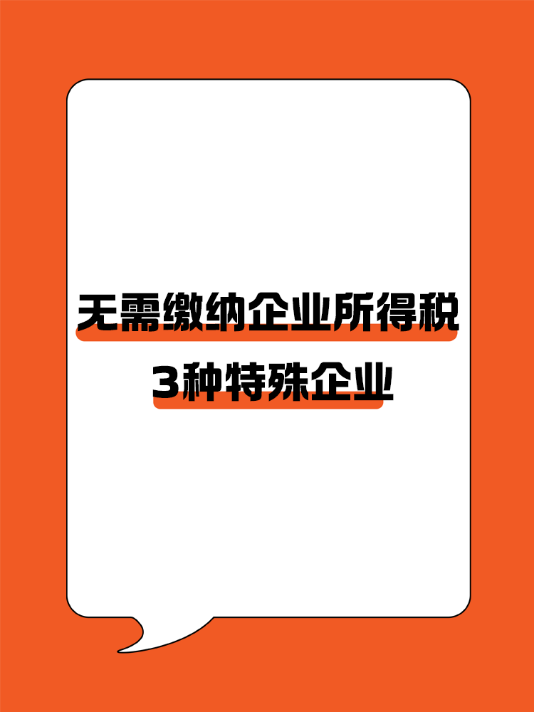 三种特殊企业类型：在中国境内无需缴纳企业所得税