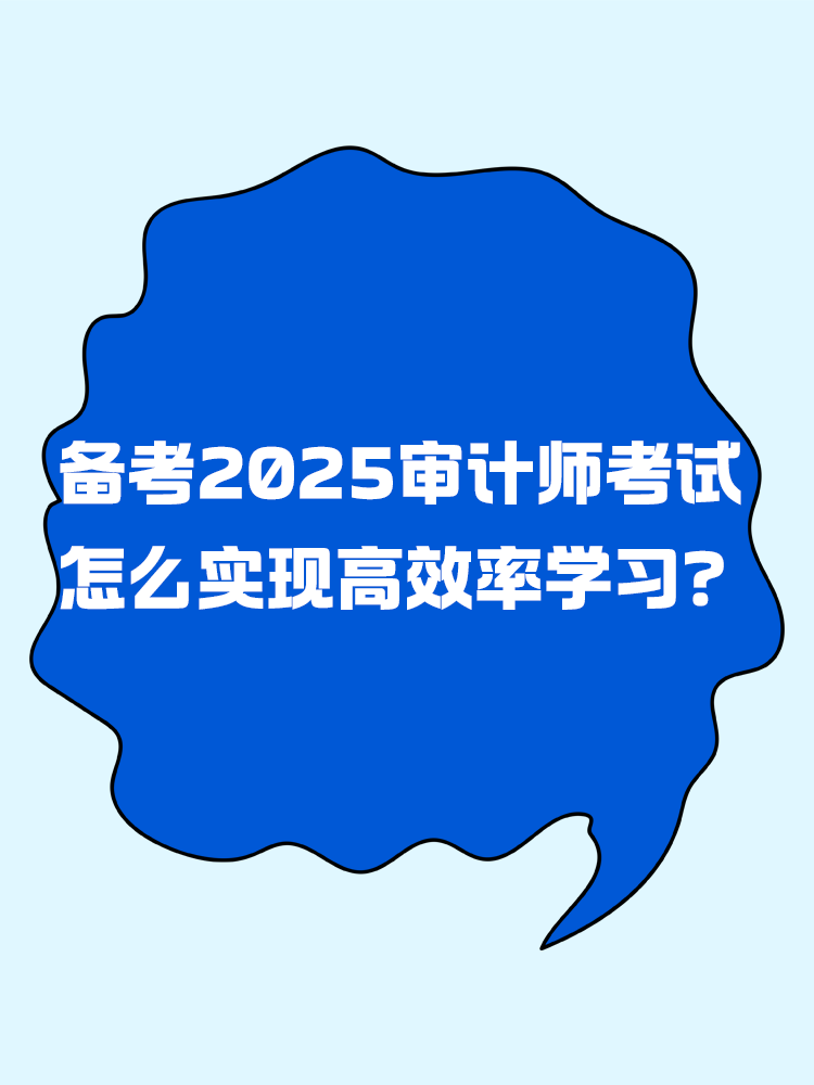 备考2025年审计师考试 怎样实现高效率学习？