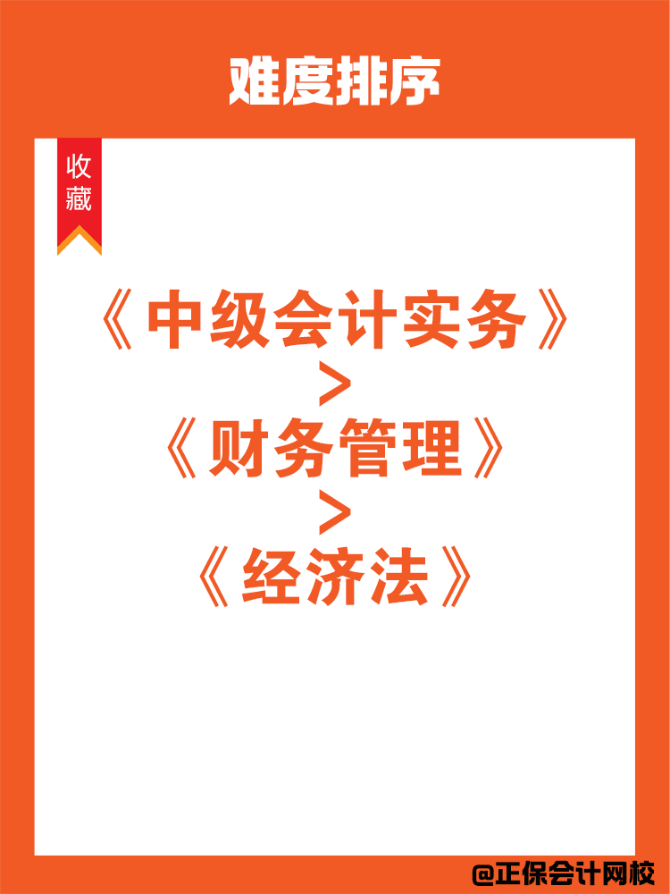 中级会计三科难度排行及科目分析！